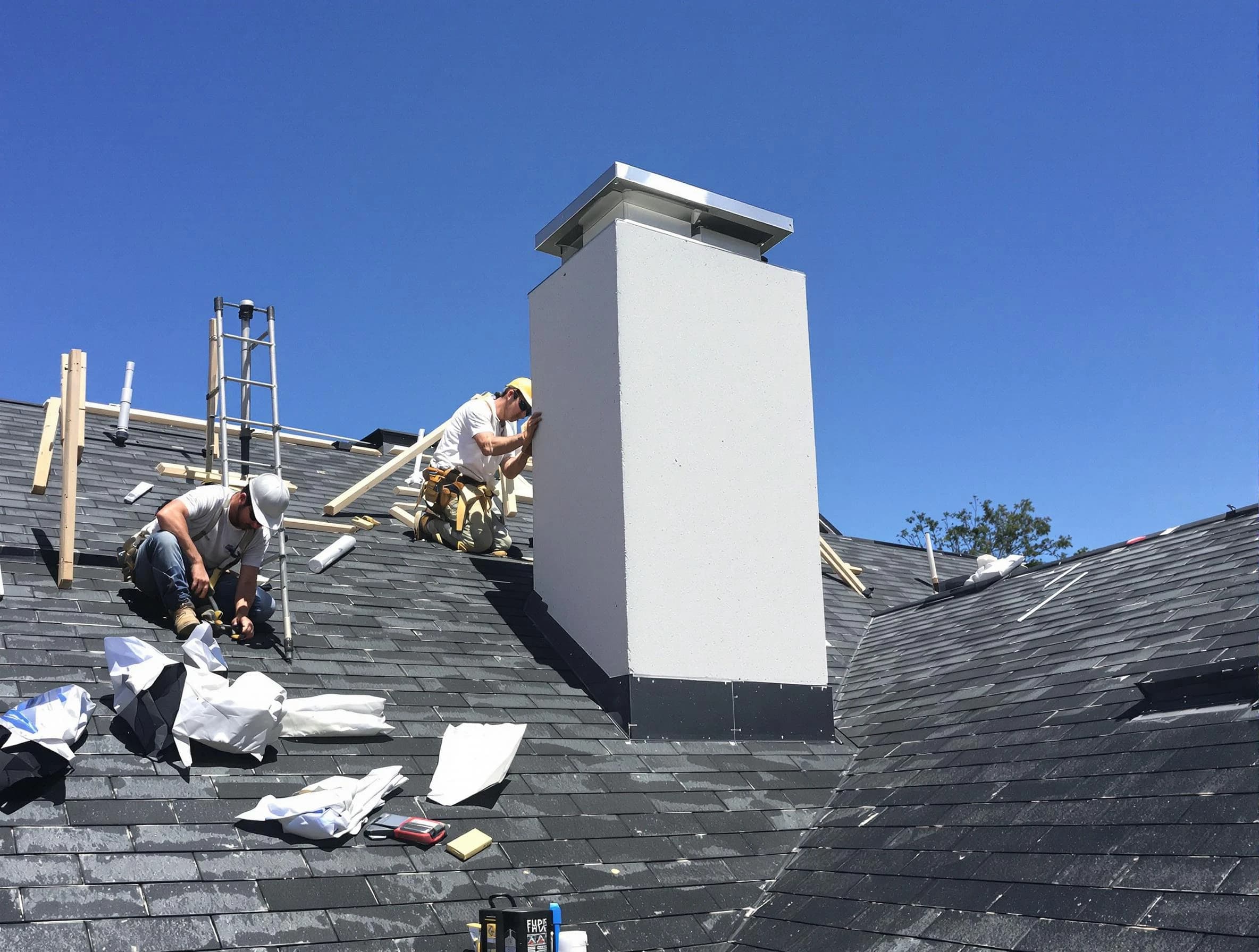 East Point Chimney Sweep crew installing a new chimney in East Point, GA