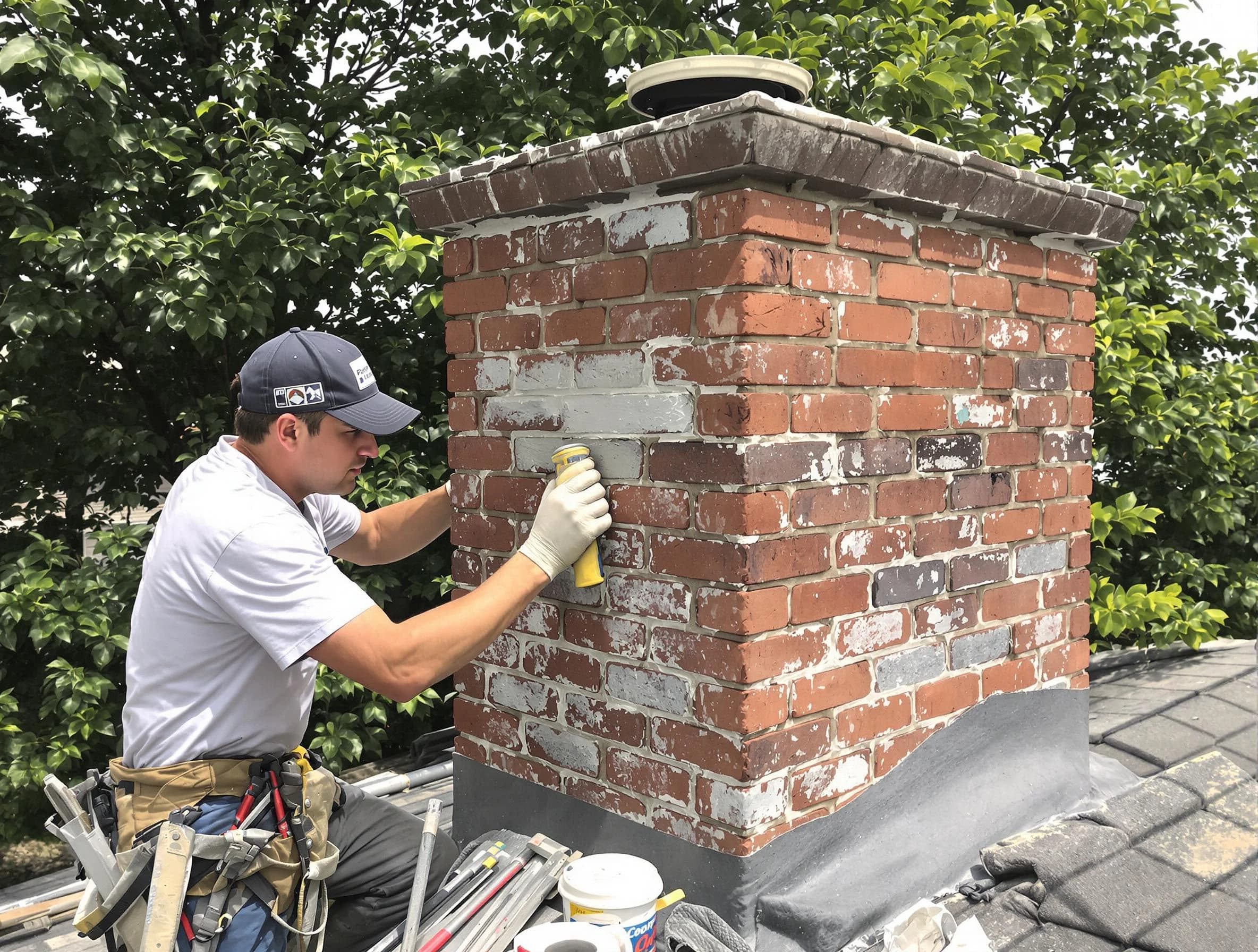 East Point Chimney Sweep restoring an aging chimney in East Point, GA
