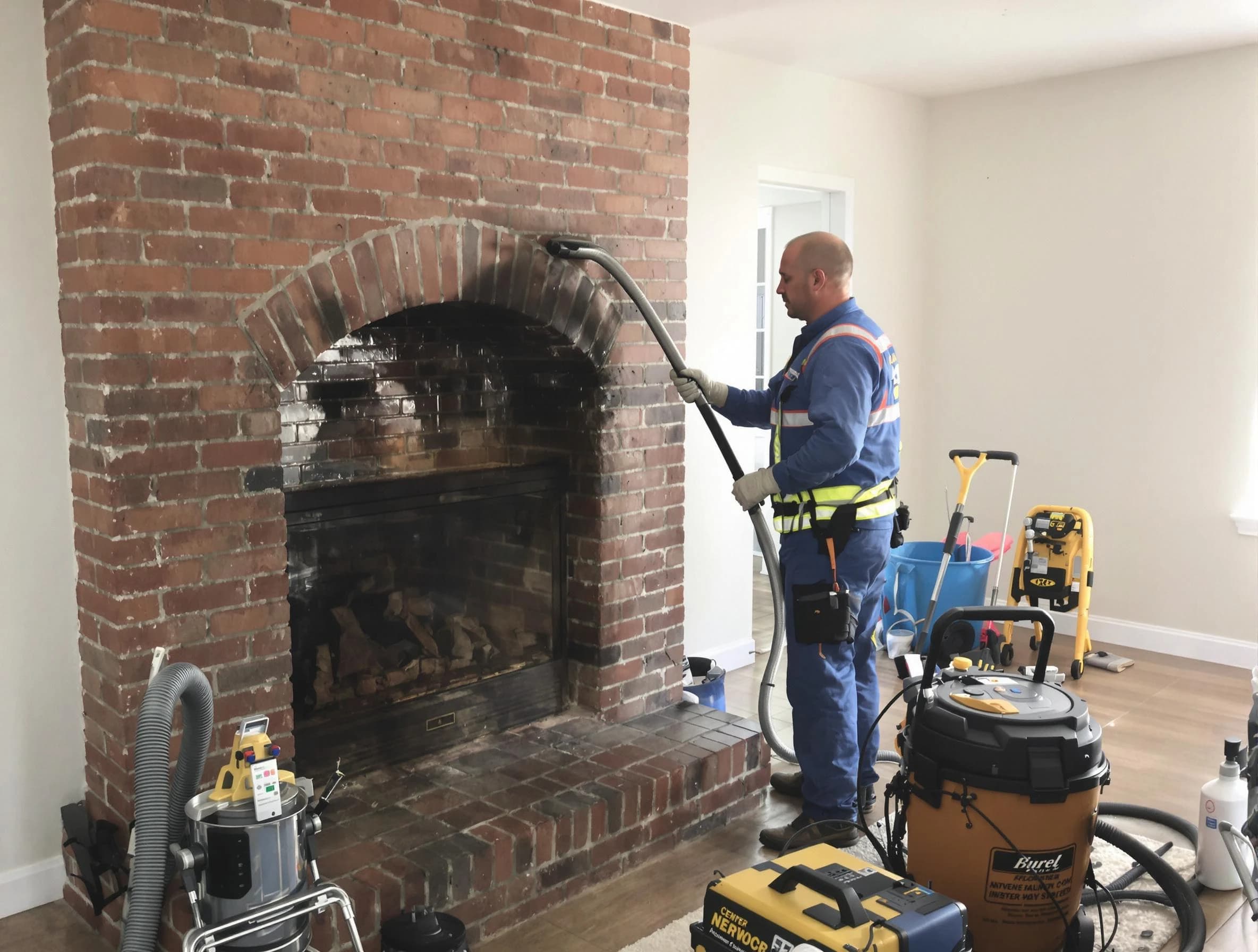 East Point Chimney Sweep expert performing detailed chimney sweep in East Point, GA