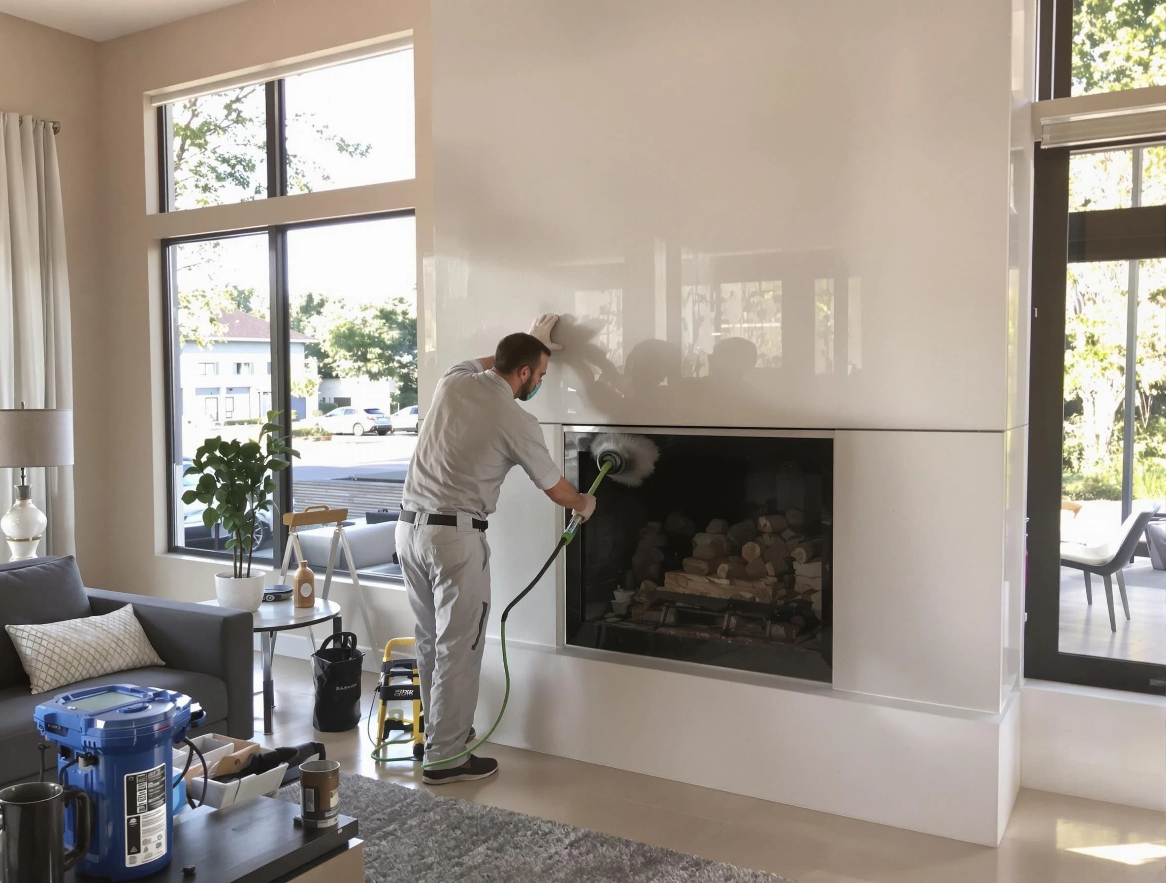 East Point Chimney Sweep performing thorough soot removal in East Point, GA