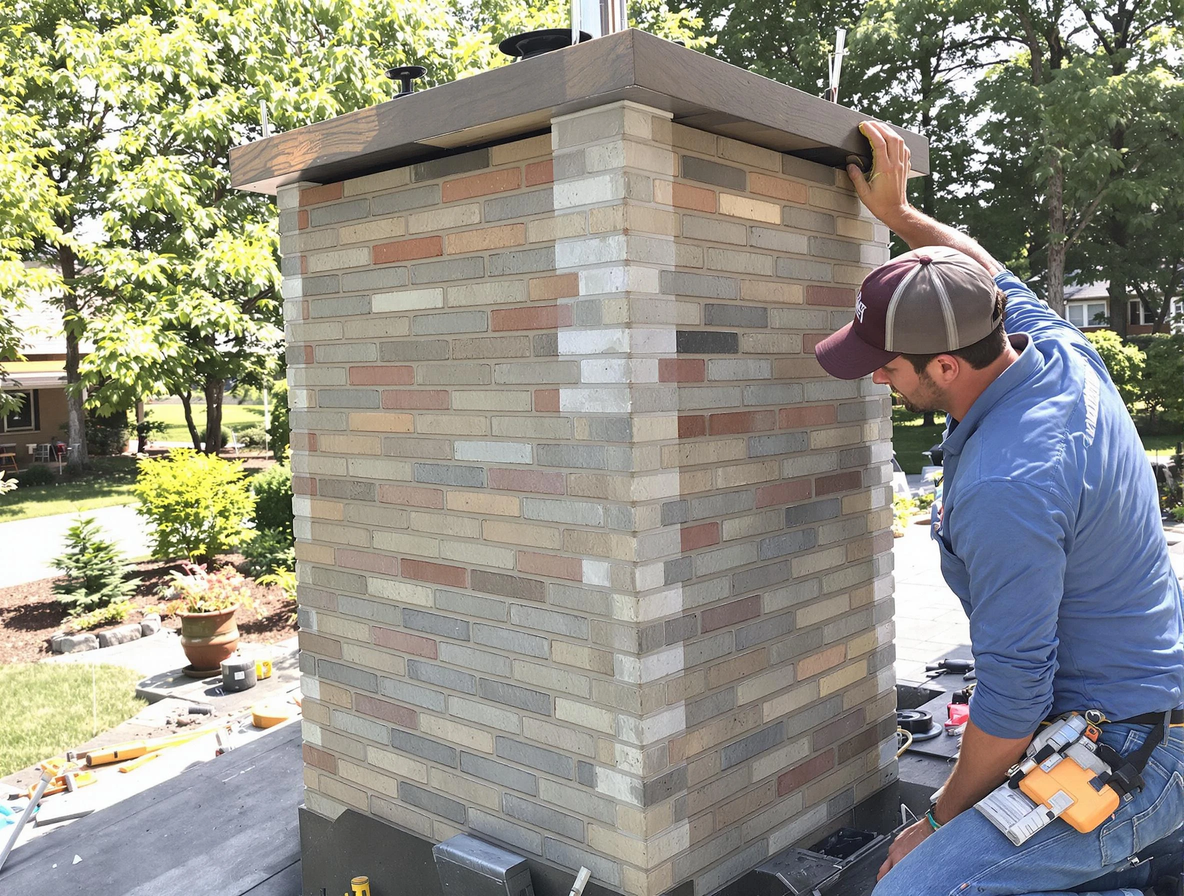 East Point Chimney Sweep completing a modern chimney remodel in East Point, GA