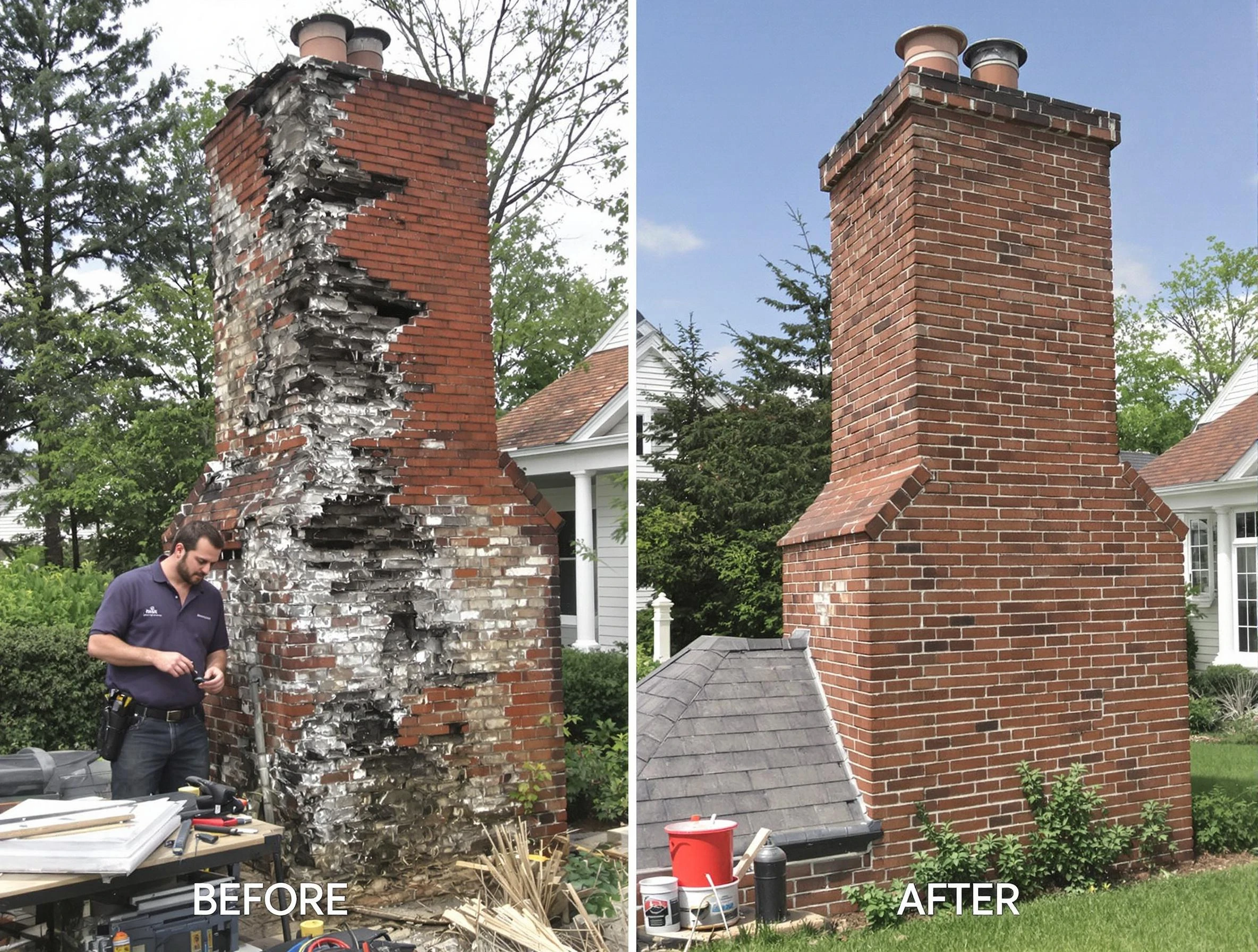 East Point Chimney Sweep performing a full chimney restoration in East Point, GA