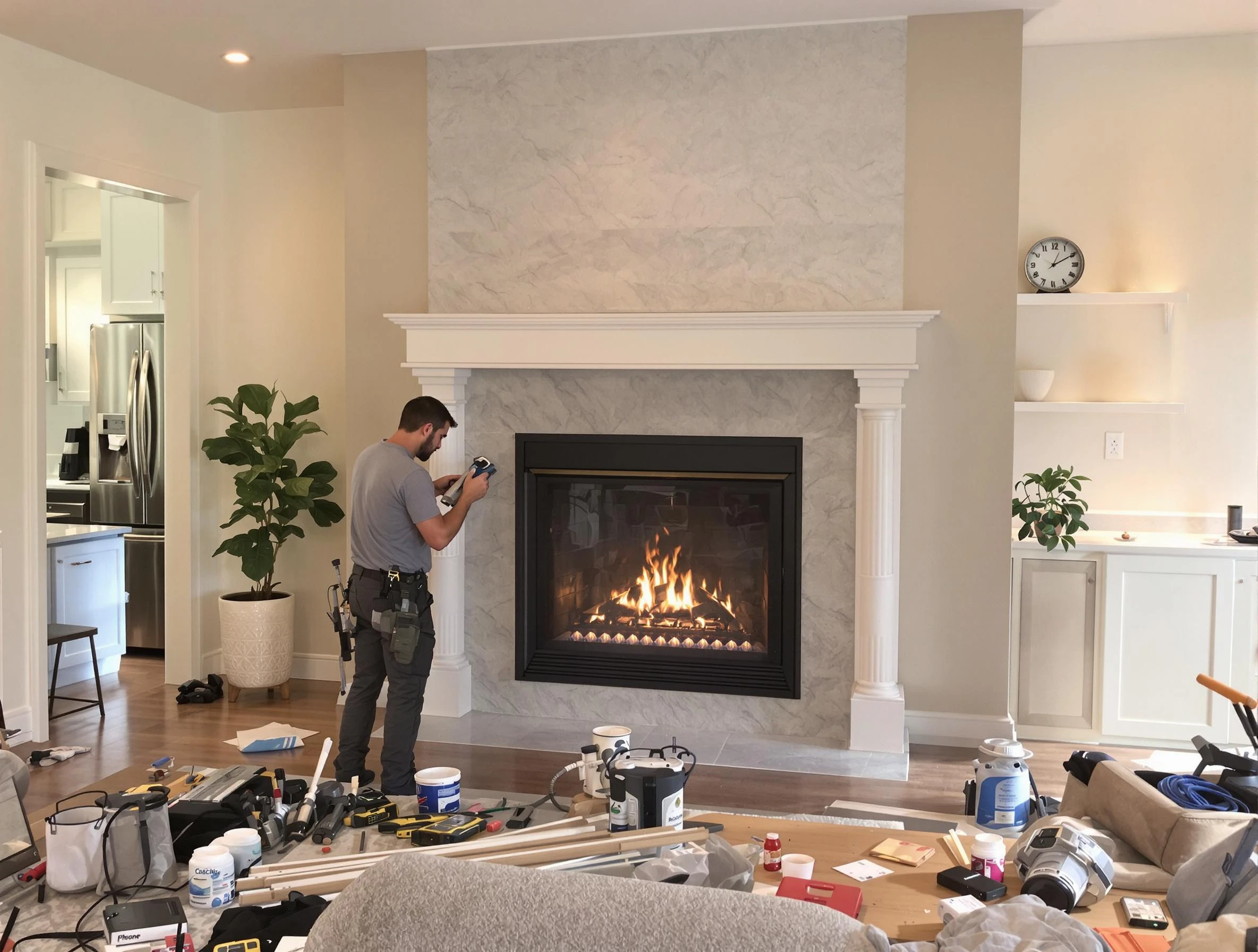Newly installed fireplace by East Point Chimney Sweep in East Point, GA