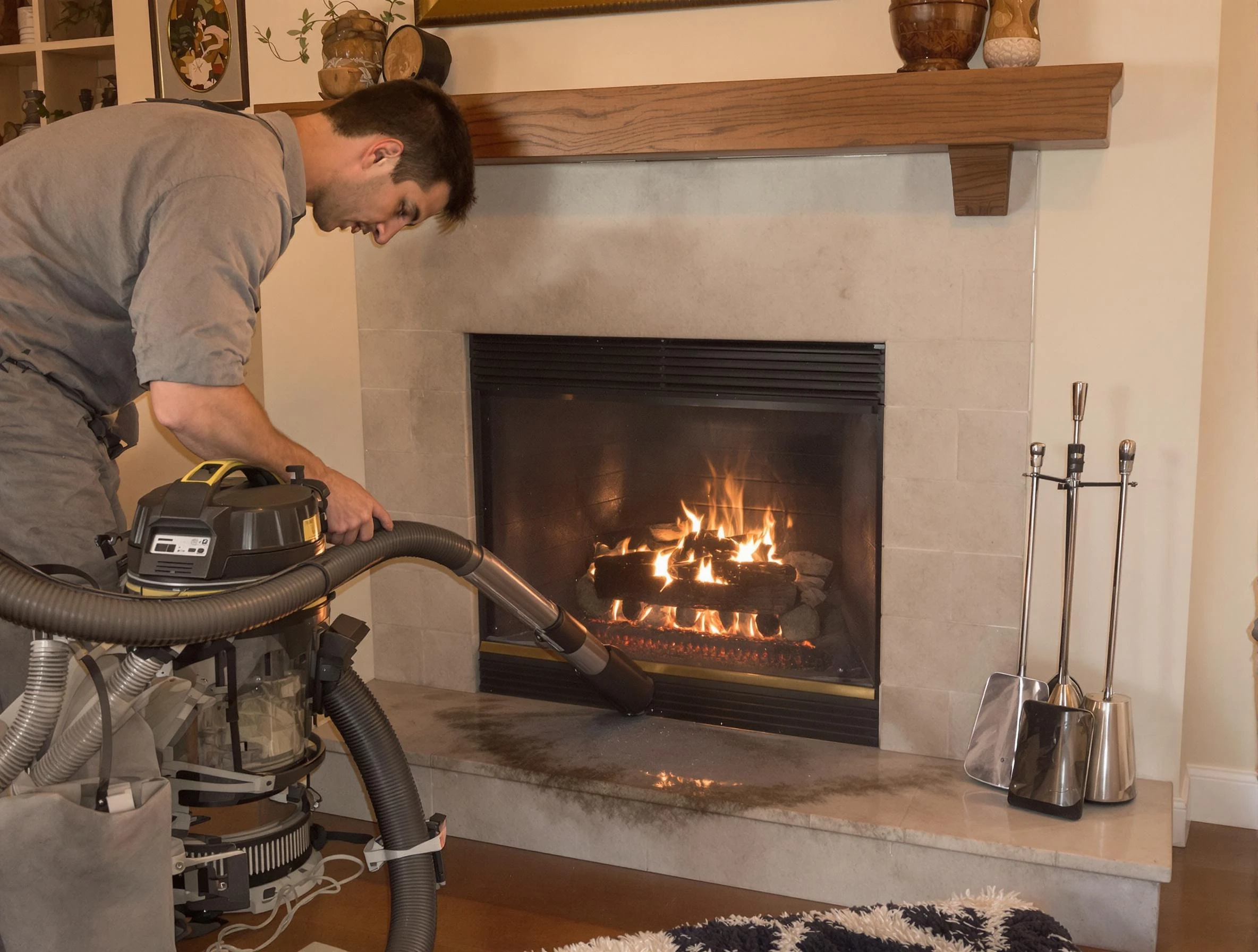 Routine fireplace upkeep by East Point Chimney Sweep in East Point, GA
