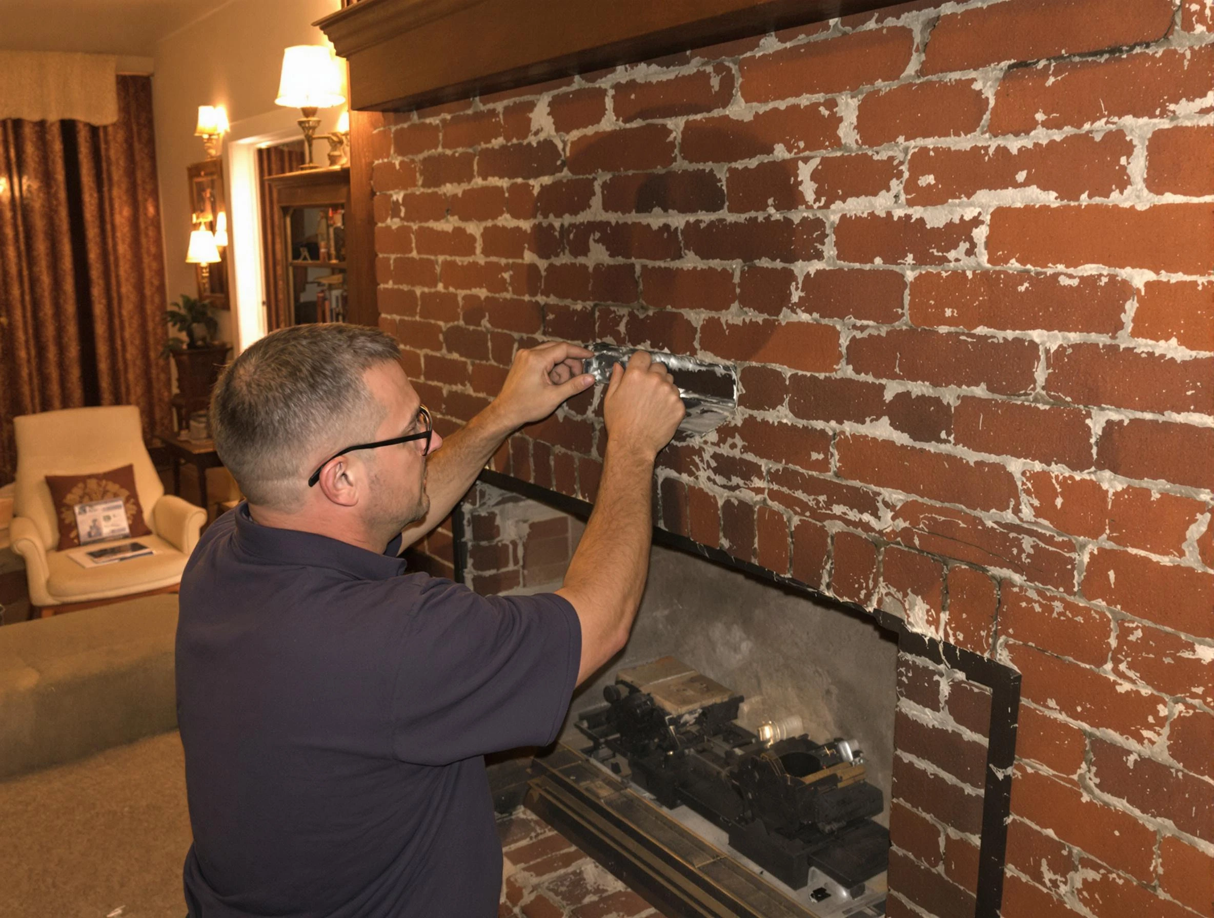 East Point Chimney Sweep expert fixing a fireplace in East Point, GA